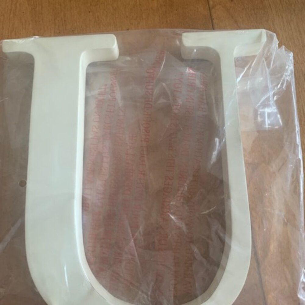Pottery Barn Decorative White Wood Letter U - New